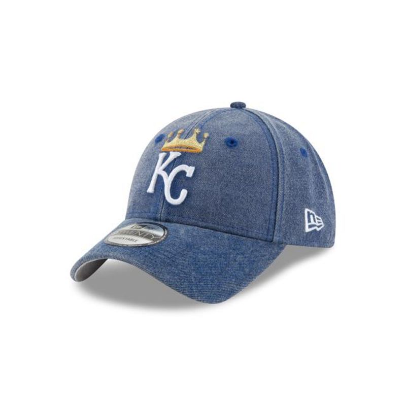 MLB Kansas City Royals Rugged Heather 9Twenty Adjustable (YPO3267) - Blue New Era Caps